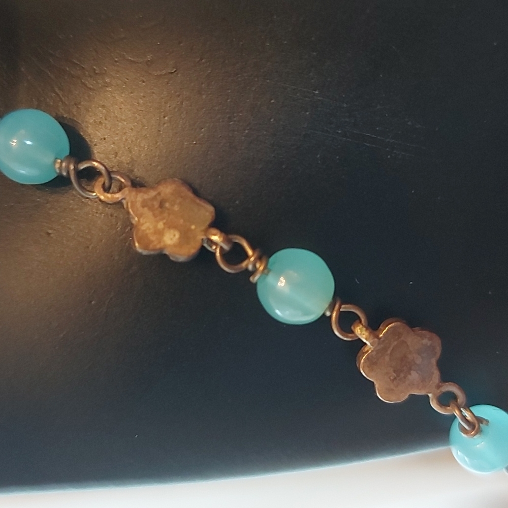 Sterling bracelet with plastic beads